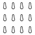 Black Carabiner, Heavy Duty Galvanized Steel Spring Snap Hook Carabiner Clips by High-PQ