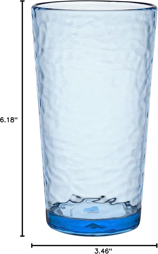 KLIFA- NICE- 20 ounce, Acrylic Highball Drinking Glasses, Stackable Plastic - Image 8