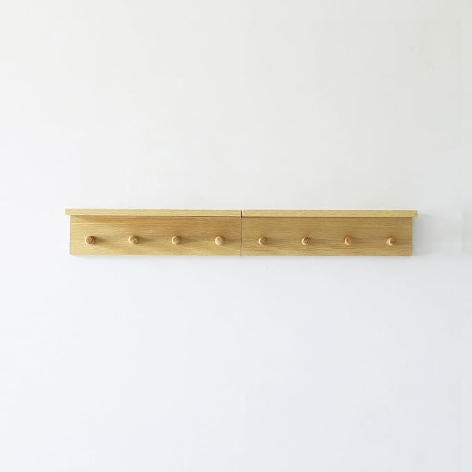 Entrance Coat Rack ，Coat Hooks, Wall-Mounted Wooden Hook Rack, Wall-Mounted - Image 2