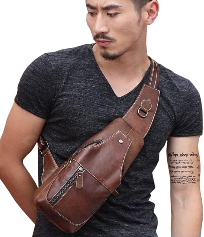 Hebetag Leather Sling Bag Backpack - Image 2
