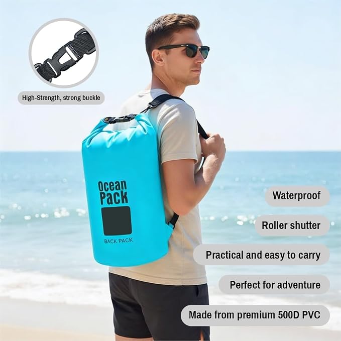 Waterproof Dry Bag Backpack Set of 3 – PVC Roll Top Waterproof Bags - Image 3