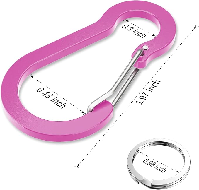 sprookber 2" Small Carabiner Clip, D Ring Caribeener, Spring Snap Hook - Image 2