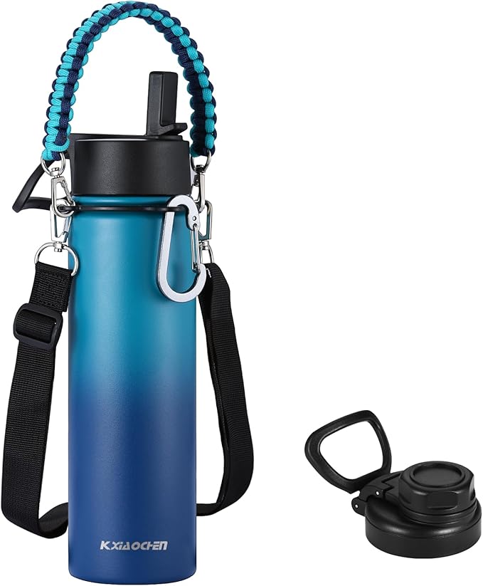 KXIAOCHEN Insulated Water Bottle, Stainless Steel Water Bottle, 2 Lids by KXIAOCHEN