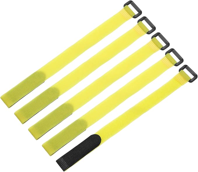 MECCANIXITY 5Pcs Reusable Battery Tie Down Straps, 0.8x12" Yellow Nylon by MECCANIXITY