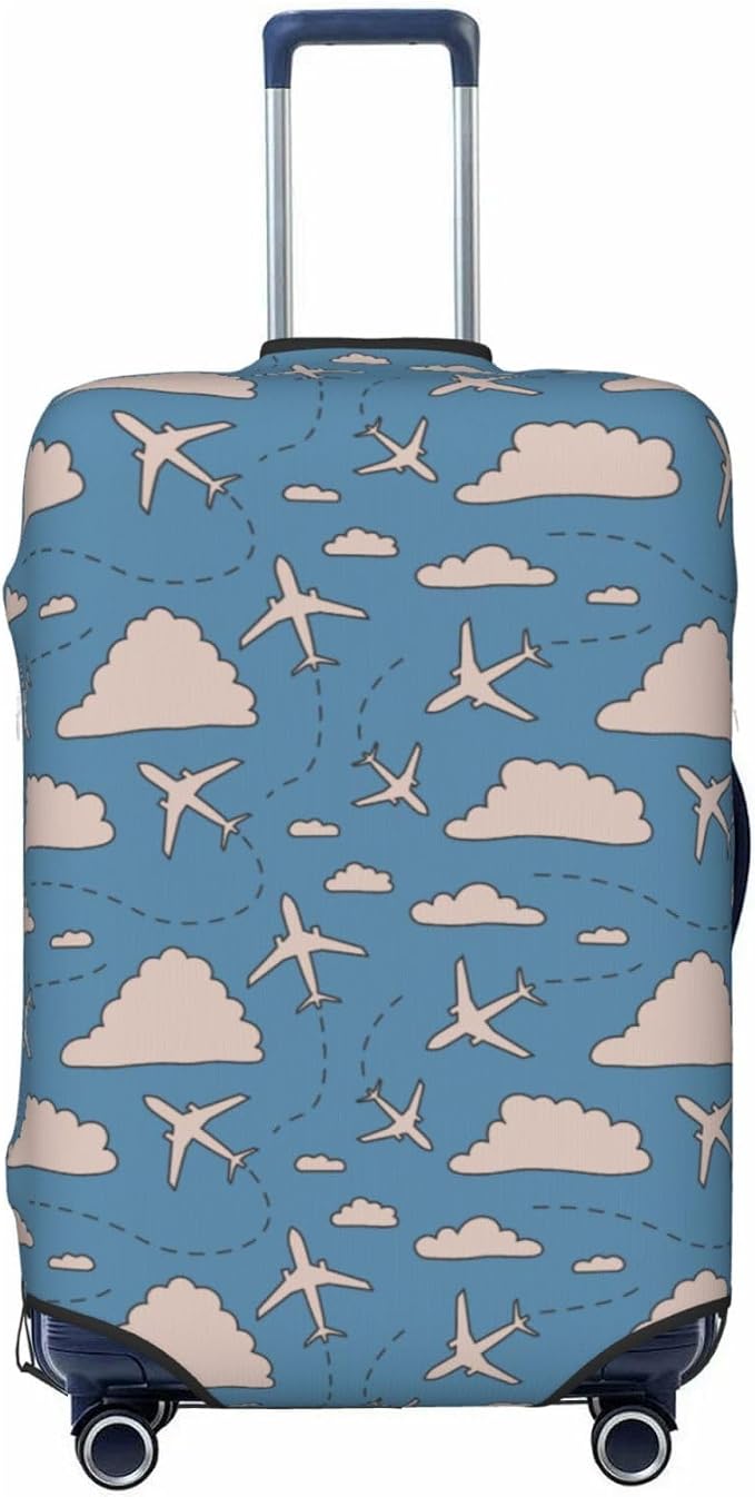 Airplane and Cloud Print Elastic Luggage Cover, Suitcase Protector by XBFCDN