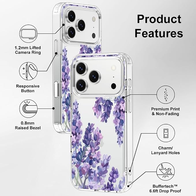 MOSNOVO for iPhone 17 Pro Case | Military Grade 6.6ft Drop Tested | Camera - Image 7