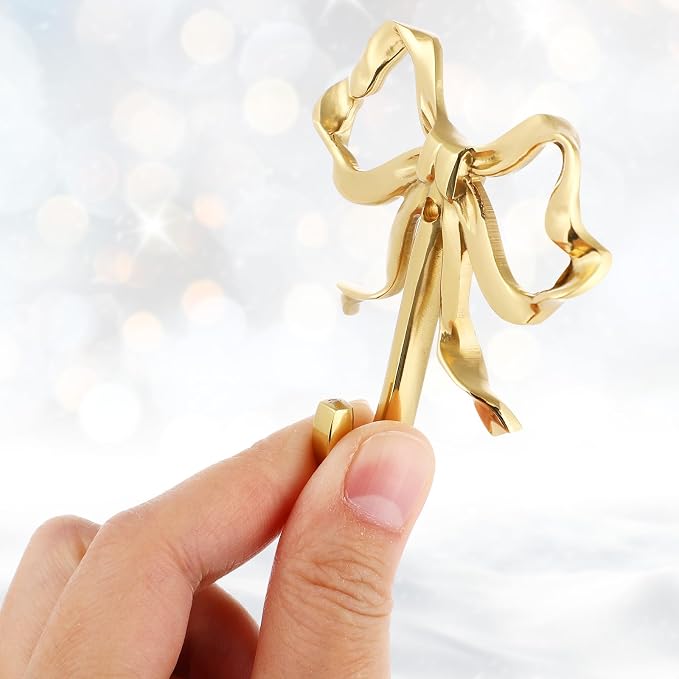 MAGICLULU Gold Coat Hook Bow Wall Hooks Brass Hanging Hook Multi-Purpose Door - Image 5