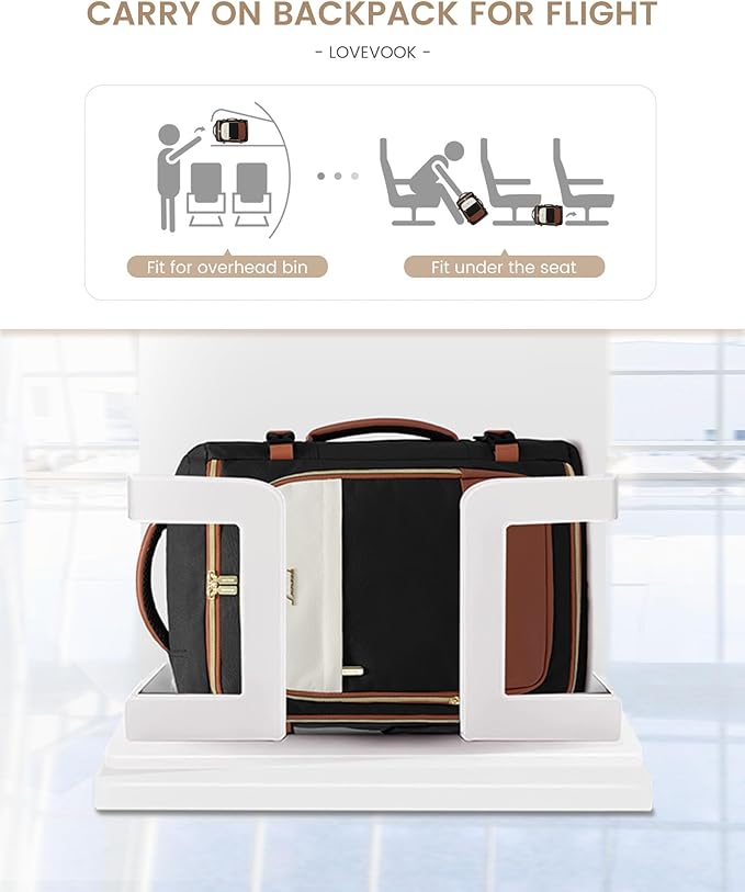 LOVEVOOK 40L Travel Backpack Carry on Flight Approved, Personal Item Bag - Image 3