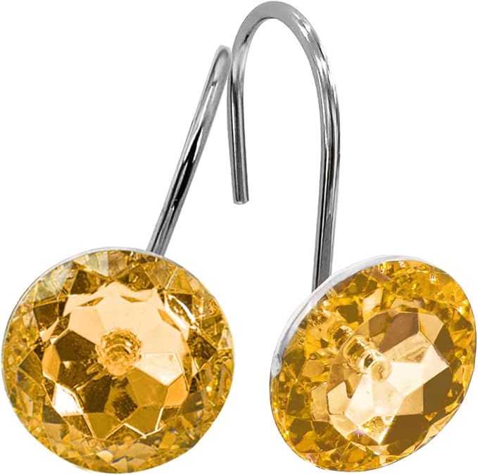MitoVilla Yellow Shower Curtain Hooks Rings, Shower Rings by MitoVilla