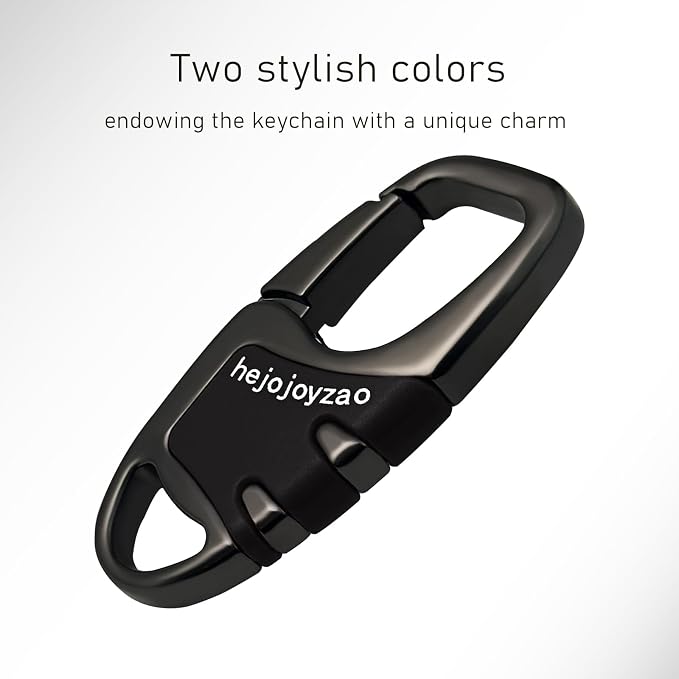 Keychain with Carabiner Clip, 4 Heavy Duty Key Rings and D Ring - Image 8
