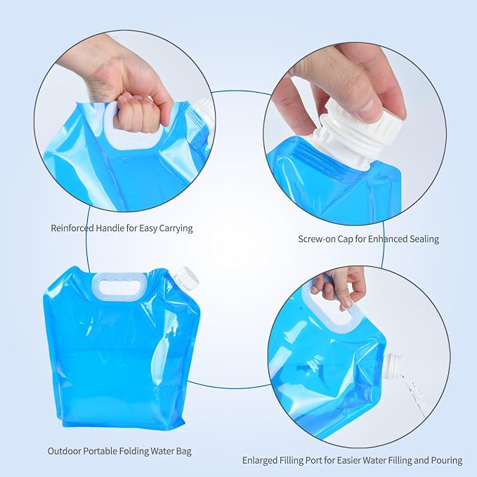 4 Pack 5L BPA Free Collapsible Water Tank Container Portable Lightweight Space - Image 7