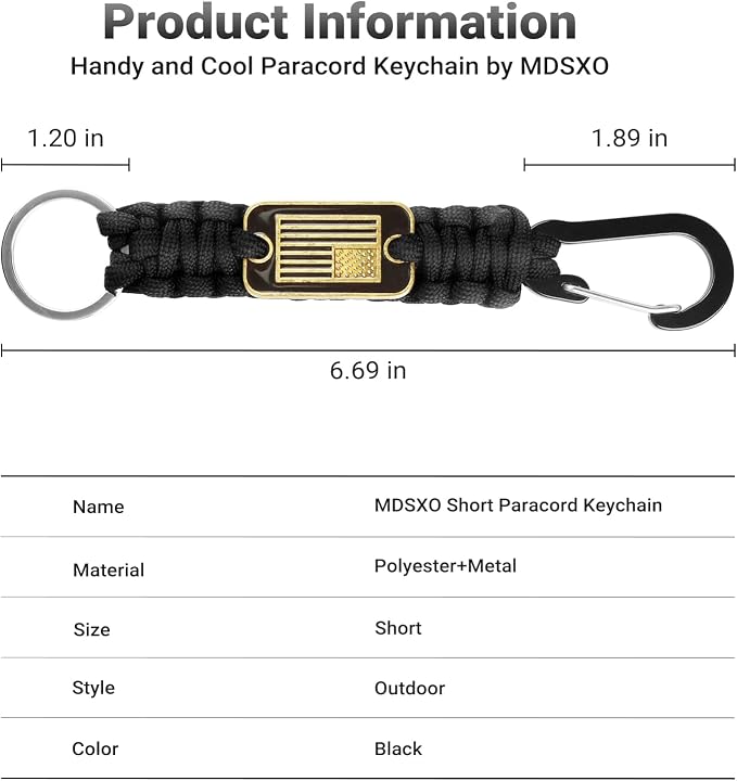 Short Keychain Lanyard for Keys for Men, Heavy Duty Braided Clip Paracord - Image 2