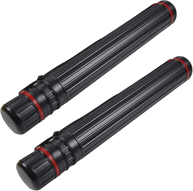 DEWEL 2Pcs Poster Tube Extends from 30" to 51", Telescoping Plastic Art Tube by DEWEL