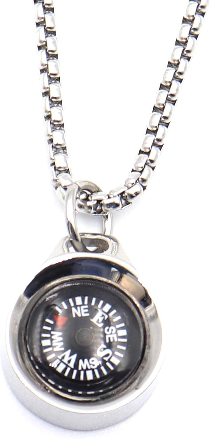 Engraved Compass Necklace, Navigation Compass Necklace - Image 2