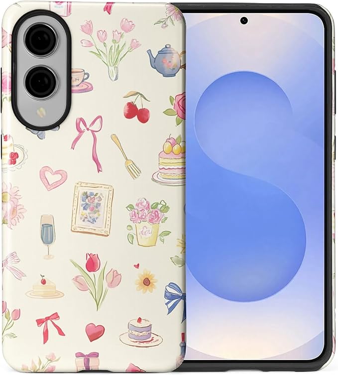for Samsung Galaxy S25 Edge Case, HL2 Aesthetic Bow Preppy Collage Hybrid 2 by Unknown