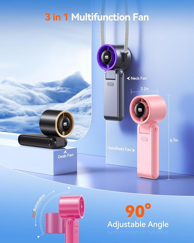 Portable Handheld Turbo Fan, 199 Gear Speed, 24 Hs Cooling Time, 5500mAh - Image 5