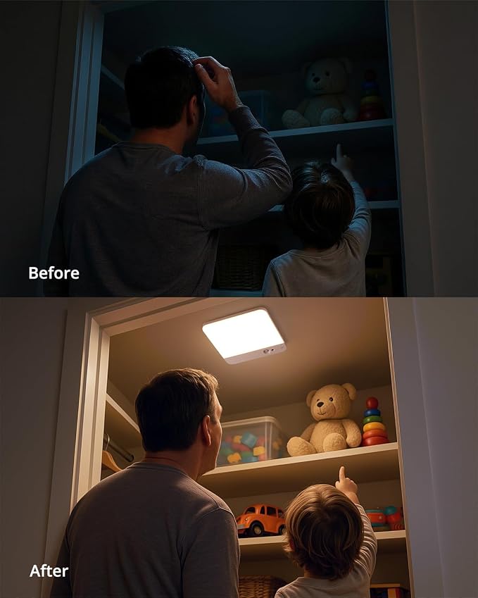 Combuh Battery Operated Ceiling Light, Rechargeable Motion Sensor Lighting - Image 7
