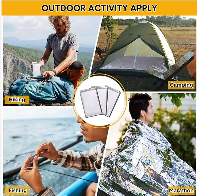 50 Pack Emergency Foil Blankets 51” x 83” – Thermal Mylar Survival Blankets - Image 6