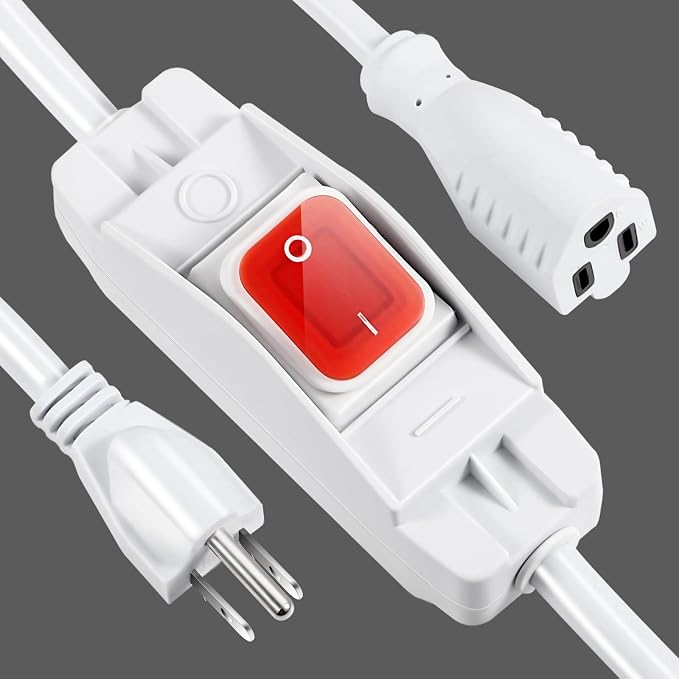 Outdoor Waterproof On/Off Switch Extension Cord, Heavy Duty 125v/250v Black by EasyToOperateLow-CostSolution