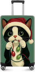 ANNA QUEEN Christmas Cat Luggage Cover, Cute Santa Cat by ANNAQUEEN