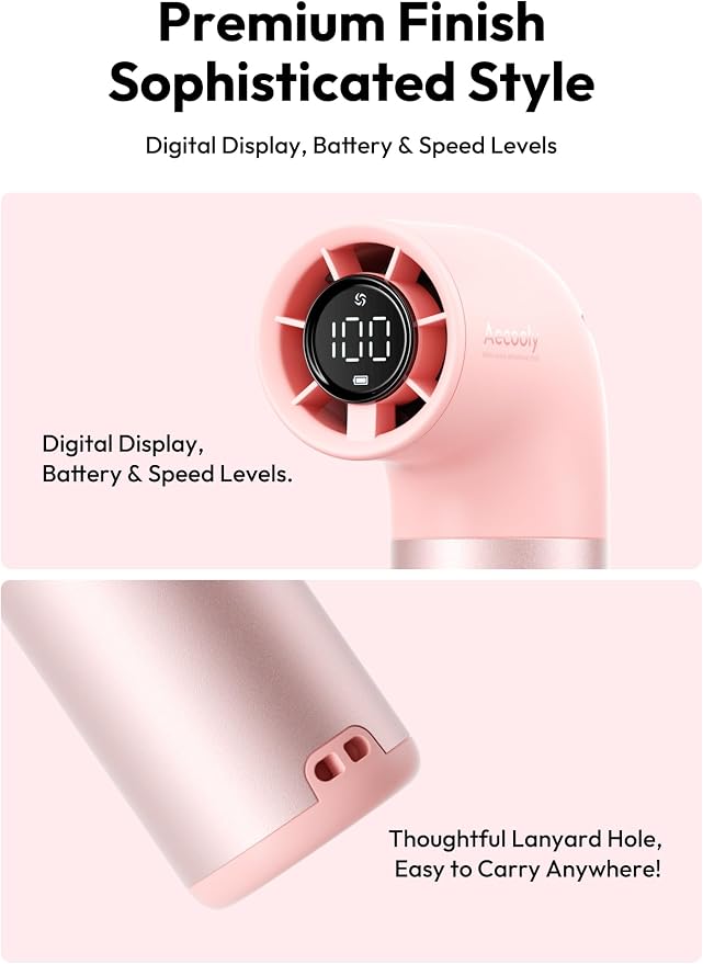 Aecooly Portable Handheld Fan, Powerful Turbo Mini Fan, 19000 RPM High Speed - Image 7
