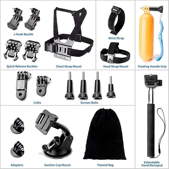 Reflex Camera 19-in-1 Action Camera Accessories Kit Compatible - Image 9
