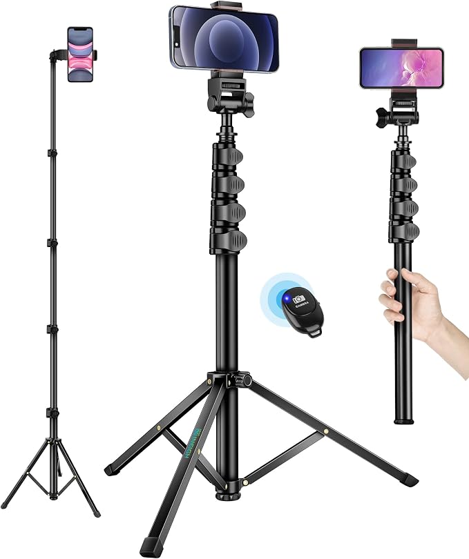 Nineigh Phone Tripod, Aluminum Alloy Selfie Stick Tripods, Compatible by Nineigh
