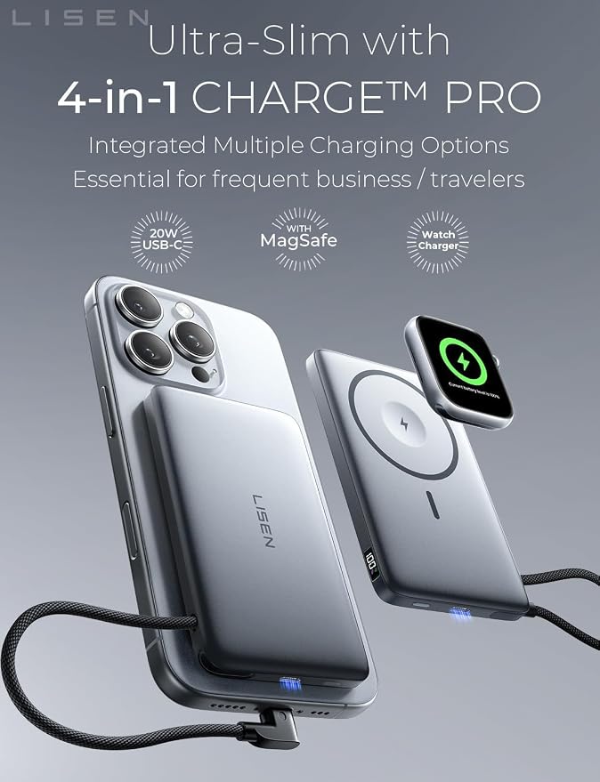 LISEN 0.5'' Ultra Slim MagSafe Power Bank - Image 2