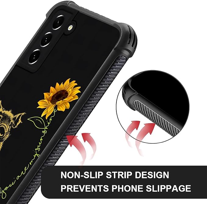 for Samsung Galaxy S21 Case, Pig Sunflower Yellow Sunshine Pattern Graphic - Image 5