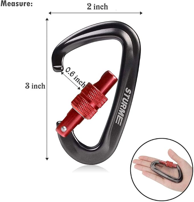 STURME 12kN Heavy Duty Locking Carabiner Clips - Image 2