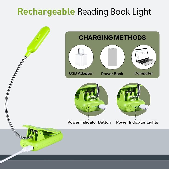 VAVOFO Rechargeable Book Light for Reading in Bed Kids, 7 LED Reading Light - Image 4