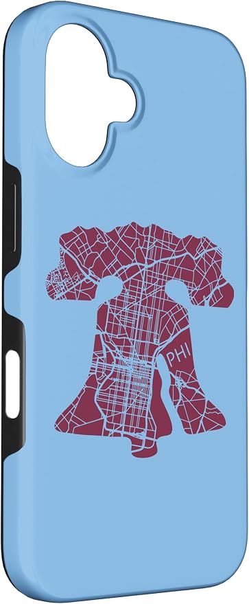 Philadelphia Street Map Liberty Bell Vintage Maroon Philly Case - Image 3