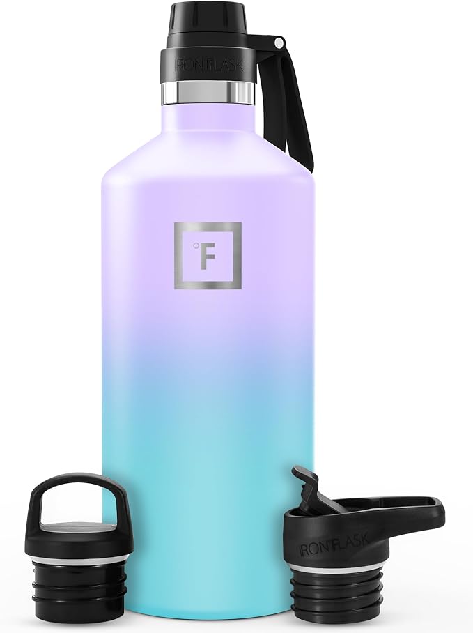 IRON °FLASK Camping & Hiking Hydration Flask - 64 oz Cotton Candy by IronFlask