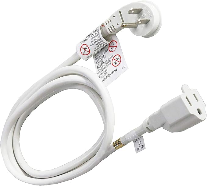 FIRMERST 1875W 10 Feet Extension Cord Heavy Duty Low Profile White 15A by FIRMERST