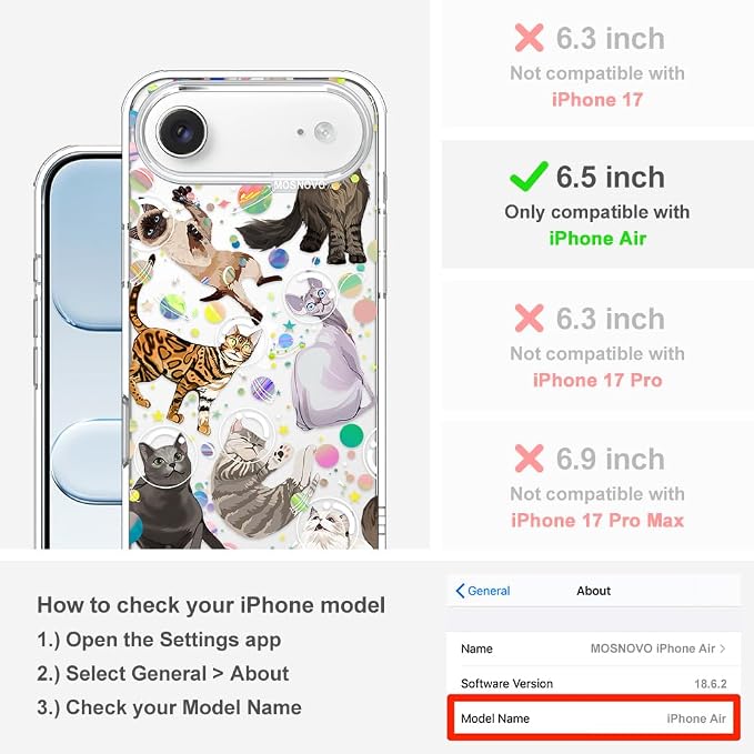 MOSNOVO for iPhone Air Case | Military Grade 6.6ft Drop Tested | Camera Control - Image 2