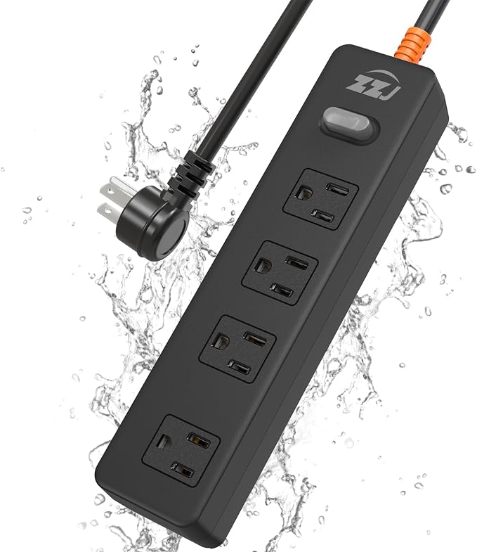 Outdoor Power Strip Weatherproof, IPX6 Waterproof Surge Protector by ZZJPowerStrip