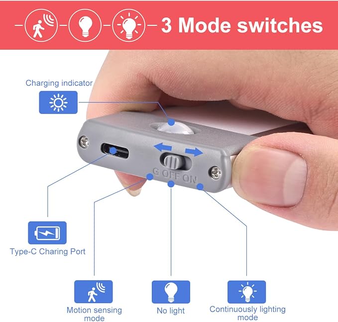 30-LED Motion Sensor Cabinet Light, Magnetic Motion Activated Under Counter - Image 2