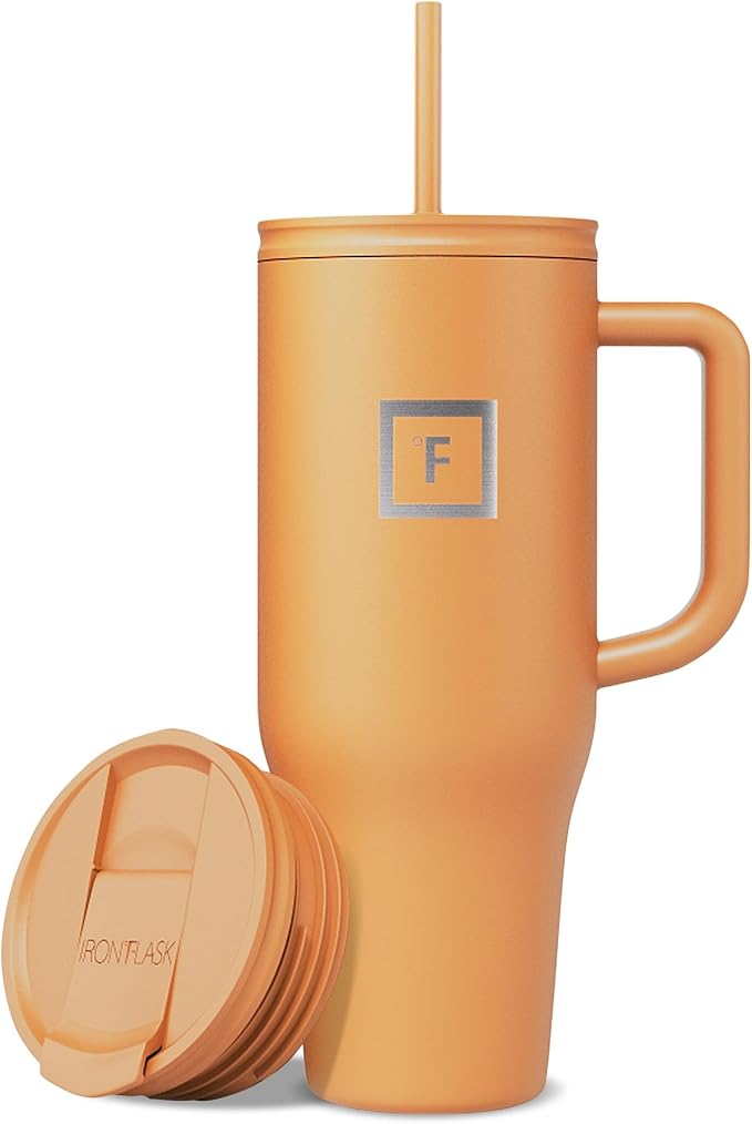 IRON °FLASK Co-Pilot Insulated Mug w/Straw & Flip Cap Lids by IronFlask