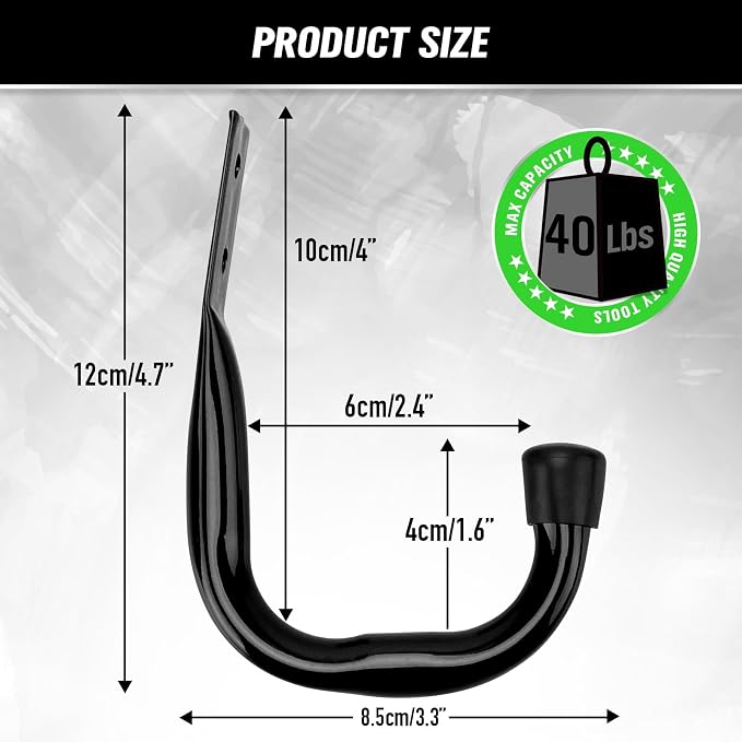 Heavy Duty Garage Storage Hooks, 12-piece Bike Hooks - Image 3