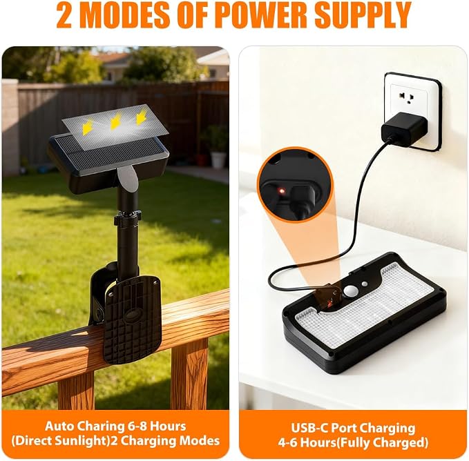 Clip On Solar Motion Sensor Light Outdoor, 600LM 3 Modes IP65 Waterproof - Image 5