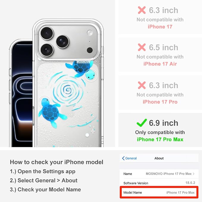MOSNOVO for iPhone 17 Pro Max Case | Military Grade 6.6ft Drop Tested | Camera - Image 2