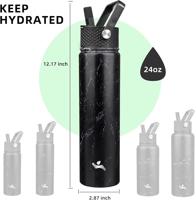 Konokyo Insulated Water Bottle 24oz Stainless Steel Sport Bottles - Image 5