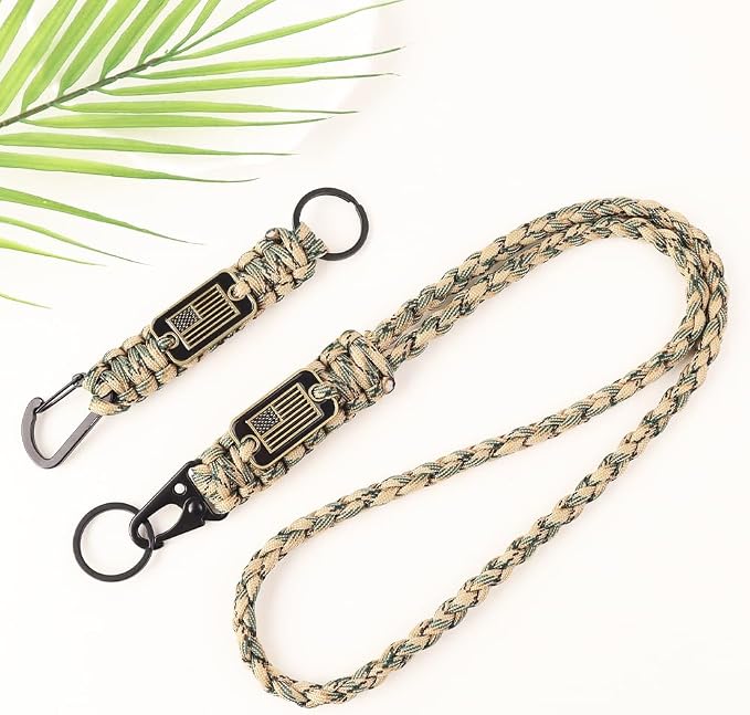 2pcs Heavy Duty Braided Paracord Lanyard Keychains - Image 2