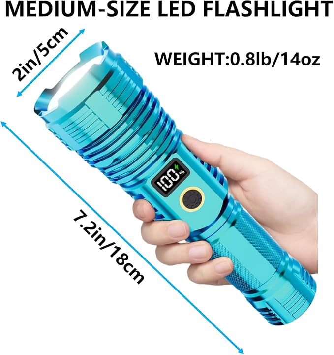 Flashlights High Lumens Rechargeable, 000LM LED Super Bright Flash Light - Image 6