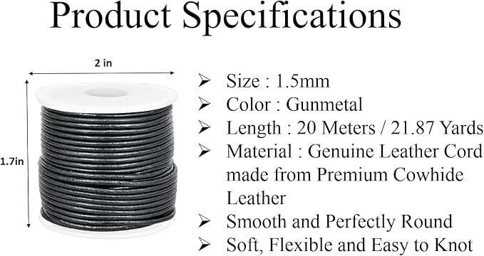 GENIQUE Real/Genuine Round Leather String Cord - Image 3