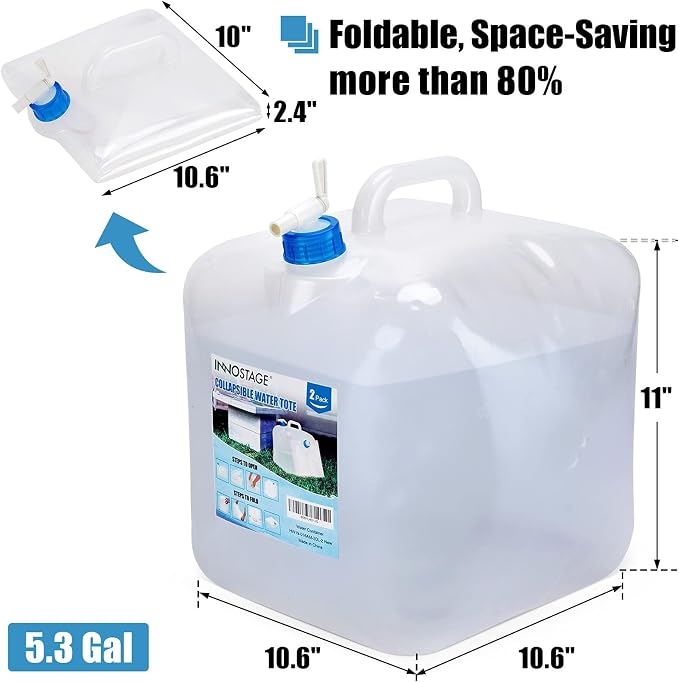 INNO STAGE 2 PACK Collapsible Water Container 5.3 Gallon - Image 2