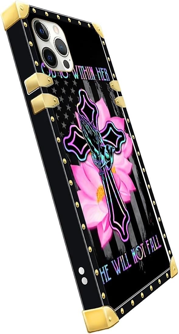 Compatible with iPhone 11 Pro Max Case, Praying Cross Hands Luxury Golden - Image 4