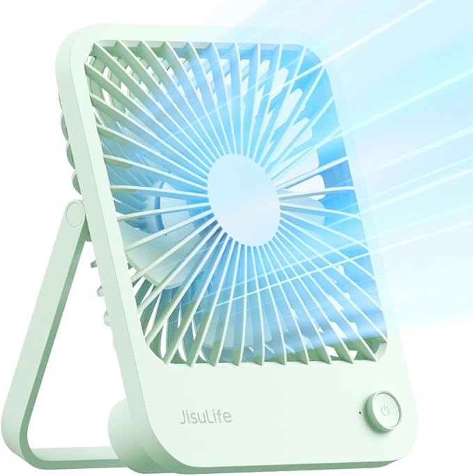 JISULIFE Desk Fan Battery Rechargeable, 4500mAh 180°Foldable Portable Personal by LivechillStaycool