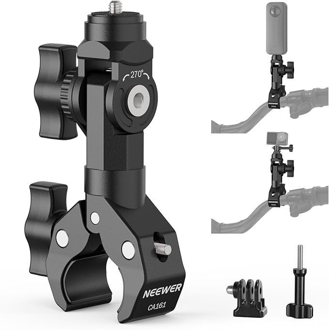 NEEWER Motorcycle Bike Handlebar Clamp Mount, Heavy Duty Clip Holder, 1/4" by Neewer