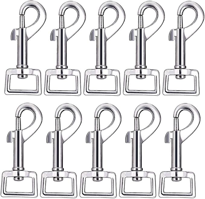 Swivel Snap Hooks, Lucky Goddness 10pcs Metal Heavy Duty Square Eye Clasp by LuckyGoddness